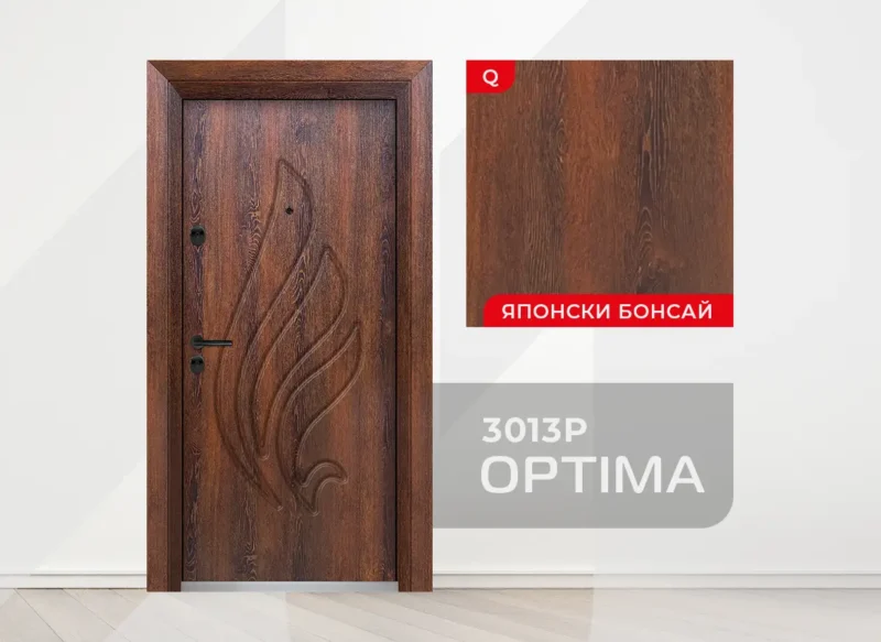 Входна врата Unison Optima - модел 3013p, цвят Златен кестен