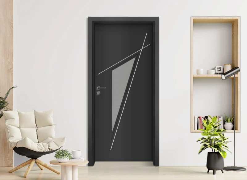Интериорна врата Gradde Kristall 4 -2 Glas Антрацит мат