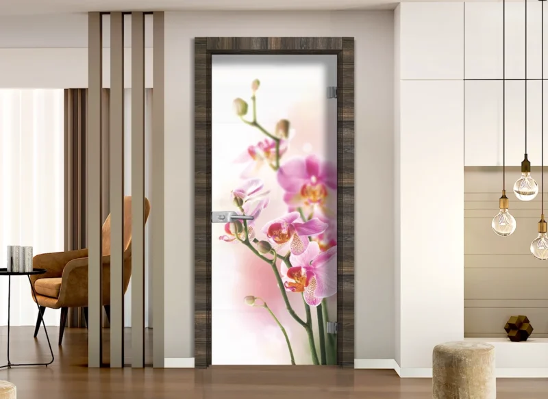 Стъклена врата Sillux Print G 13-2 Райски Орех