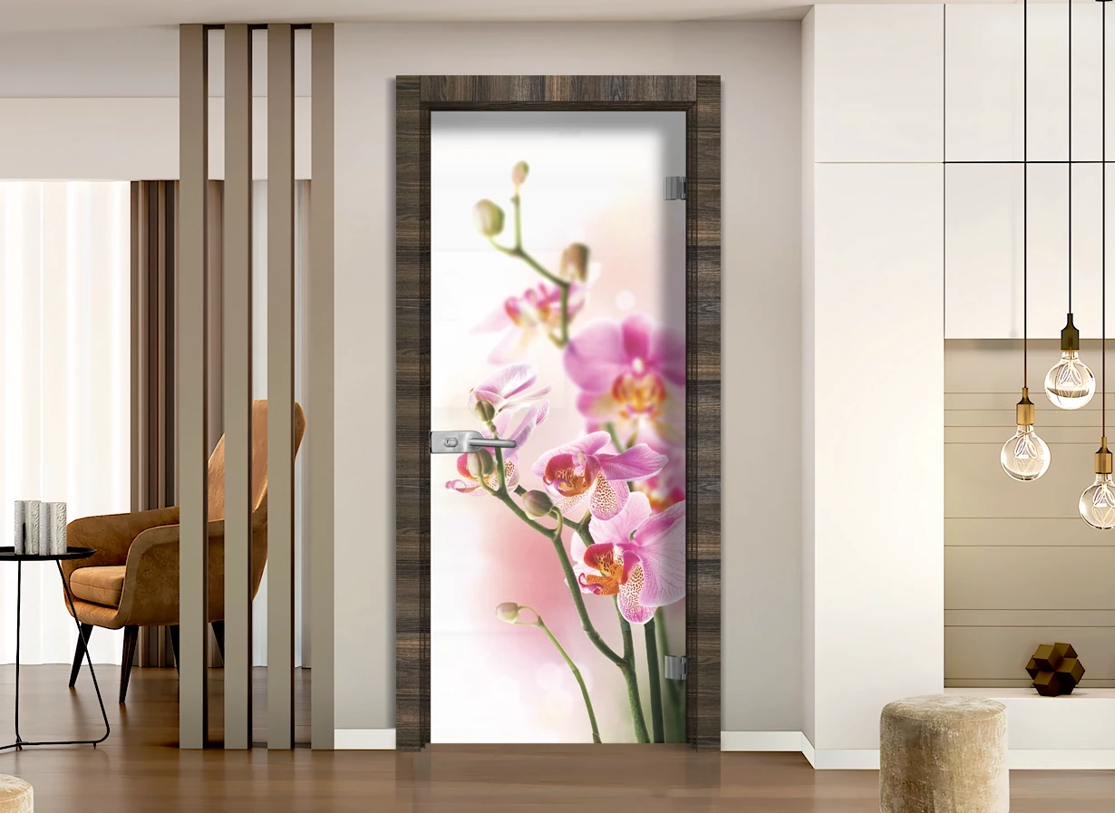 Стъклена врата Sillux Print G 13-2 Райски Орех