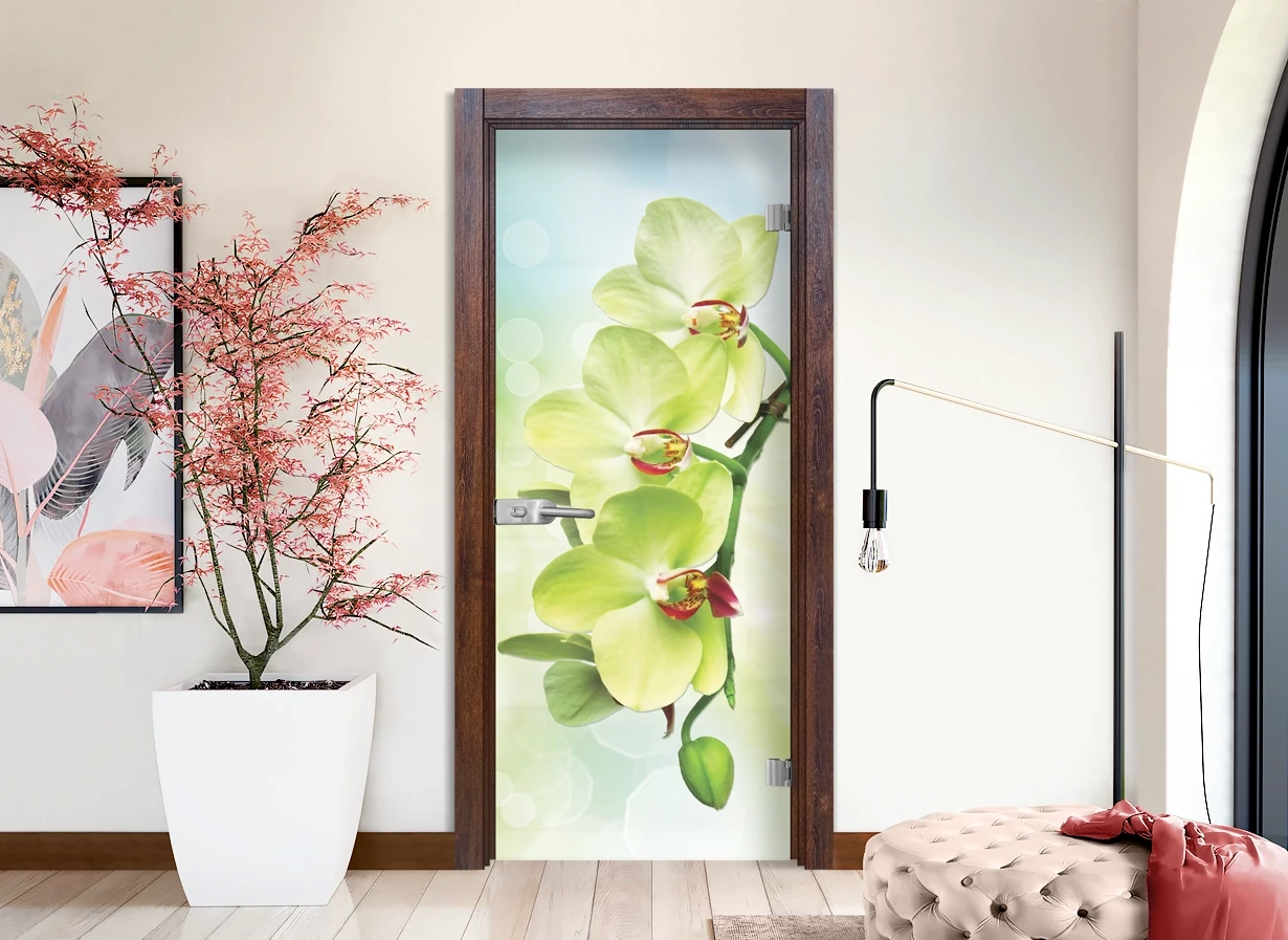 Стъклена врата Sillux Print G 13-3 Green Японски бонсай