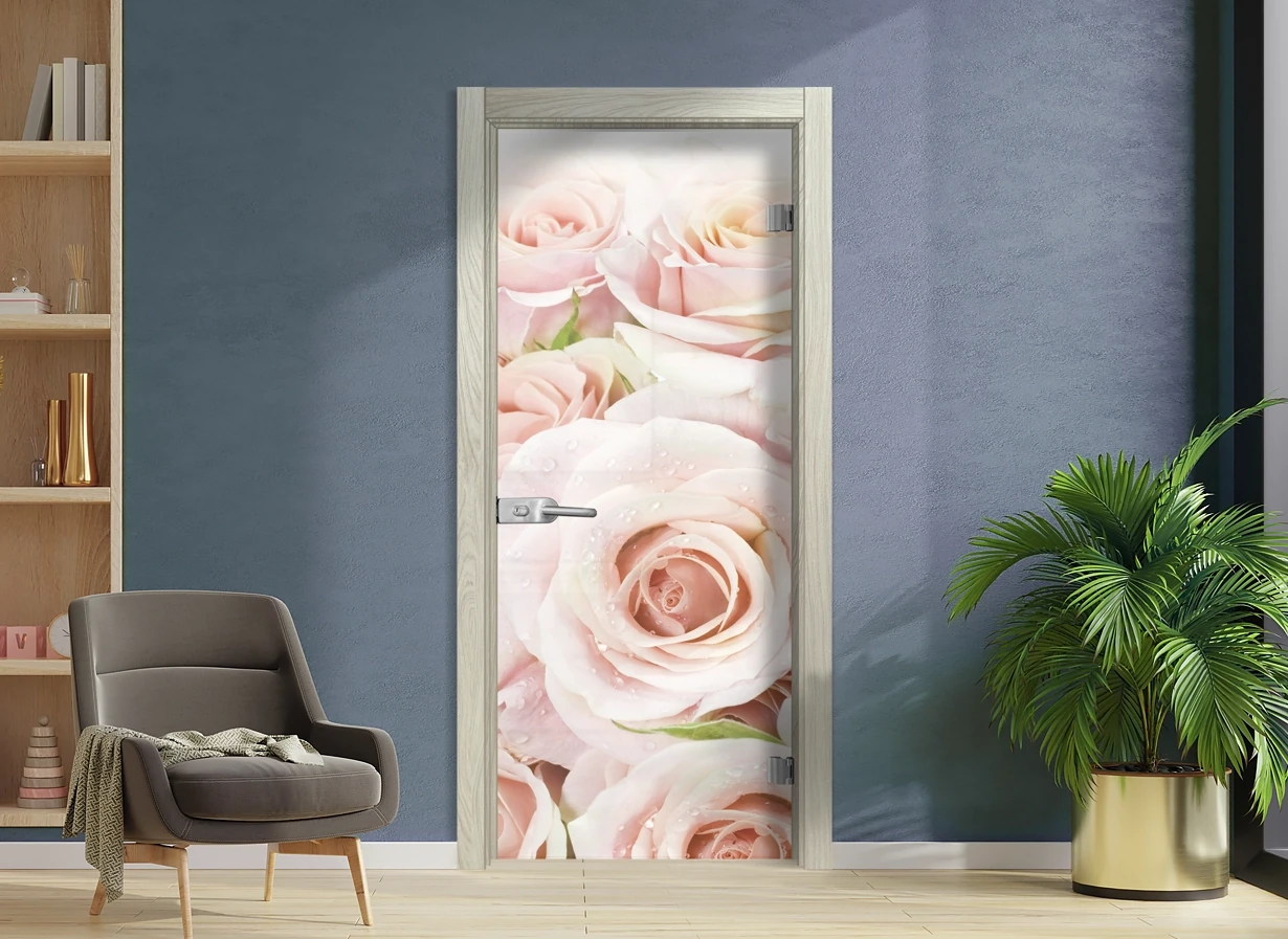 Стъклена врата Sillux Print G 13-7 Избелен дъб