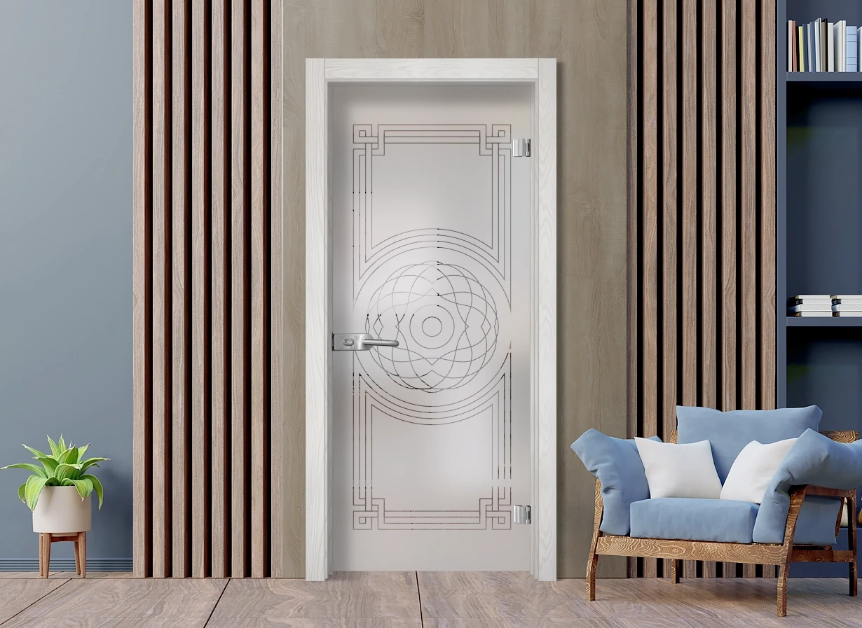 Стъклена Врата Sillux Sand G 14-8 Снежен Бор