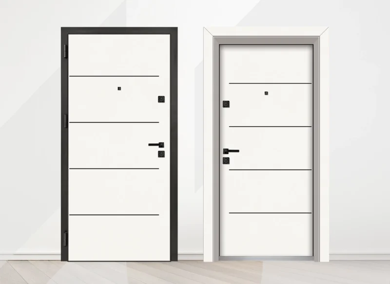 Входна врата Unison Laminor L107, Класическо бяло- две страни