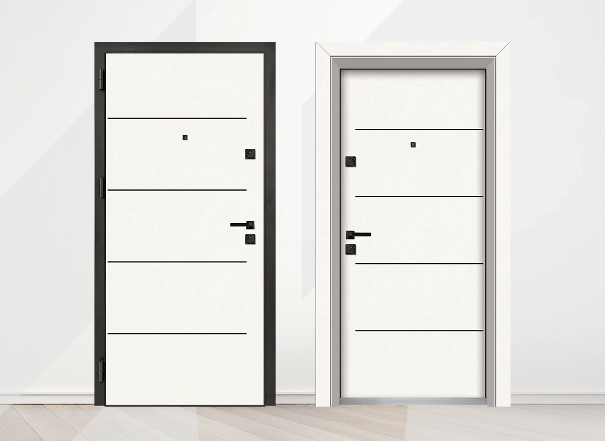 Входна врата Unison Laminor L107, Класическо бяло- две страни